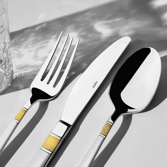 DILA GOLD+SANDBLAST - 89 PIECE - 12 PERSON - BOXED CUTLERY SET