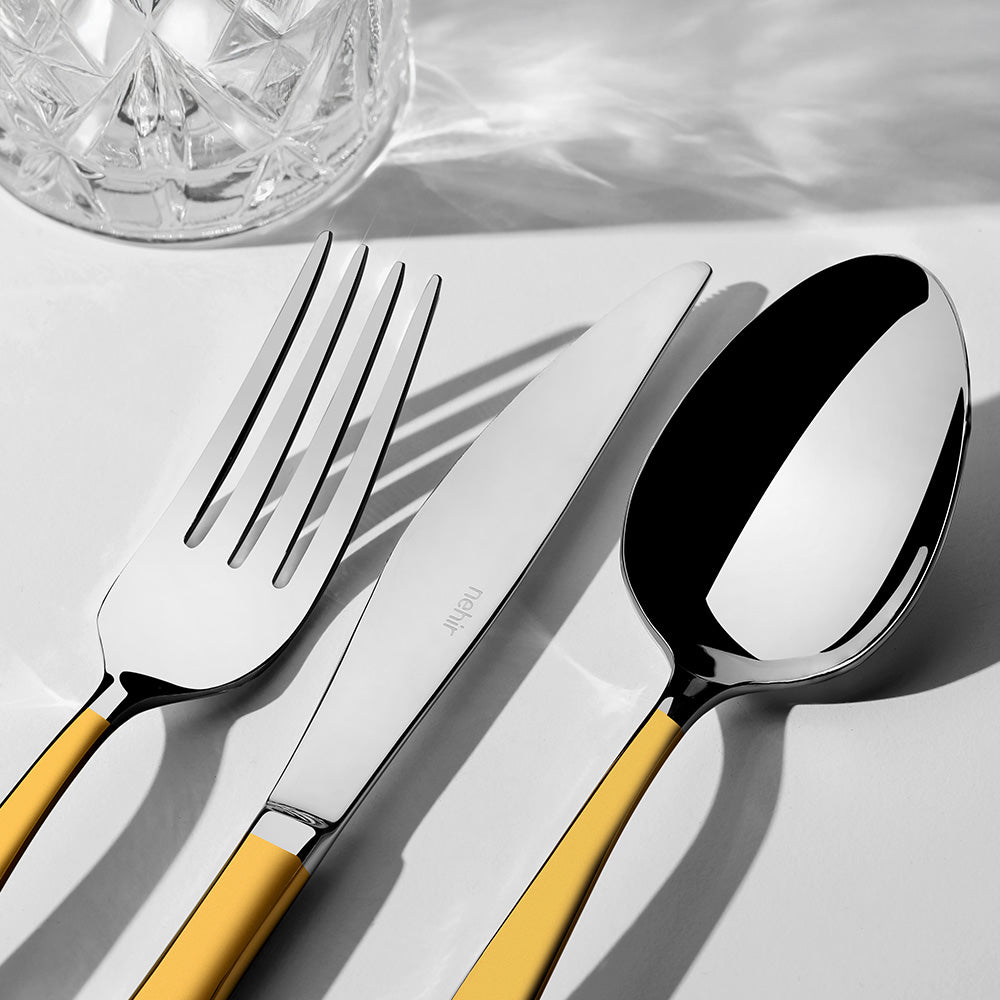 ZARIF GOLD+SANDBLAST - 89 PIECE - 12 PERSON - BOXED CUTLERY SET