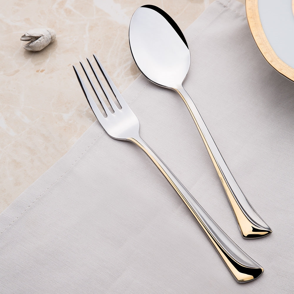 MAKSI GOLD+SANDBLAST - 89 PIECE - 12 PERSON - BOXED CUTLERY SET