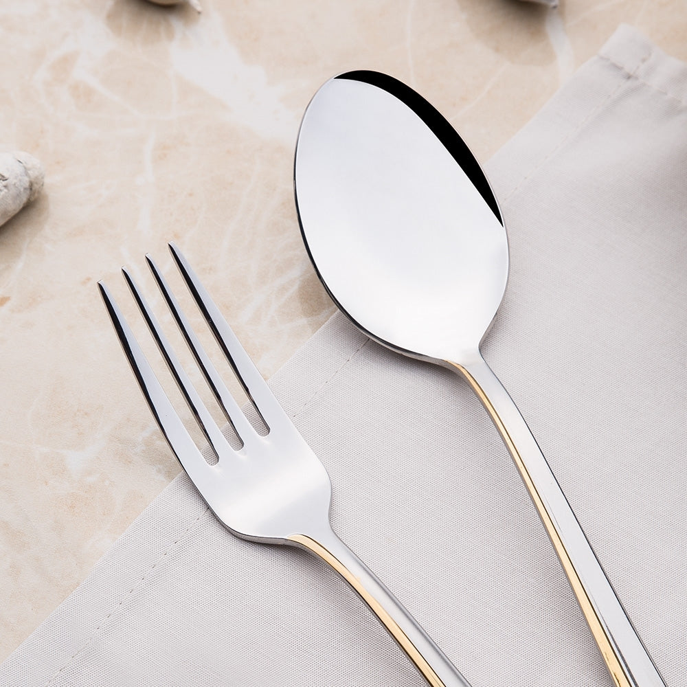 MAKSI GOLD+SANDBLAST - 89 PIECE - 12 PERSON - BOXED CUTLERY SET