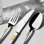 DILA GOLD+SANDBLAST - 89 PIECE - 12 PERSON - BOXED CUTLERY SET