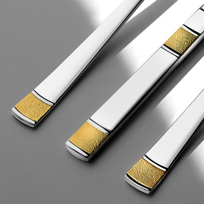 مجموعة أدوات مائدة DILA GOLD+MIRROR - 12 شخصًا - 89 قطعة - صندوق