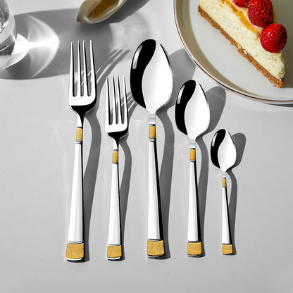 مجموعة أدوات مائدة DILA GOLD+MIRROR - 12 شخصًا - 89 قطعة - صندوق