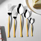 ZARIF GOLD+MIRROR - 89 PIECE - 12 PERSON - BOXED CUTLERY SET