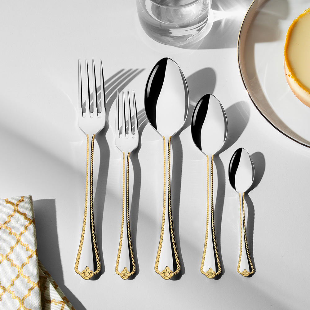 FULYA GOLD+MIRROR - 89 PIECE - 12 PERSON - BOXED CUTLERY SET