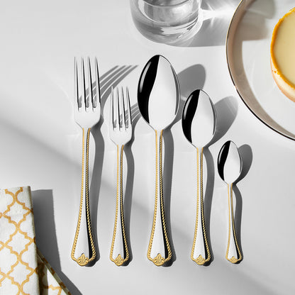 FULYA GOLD+MIRROR - 89 PIECE - 12 PERSON - BOXED CUTLERY SET