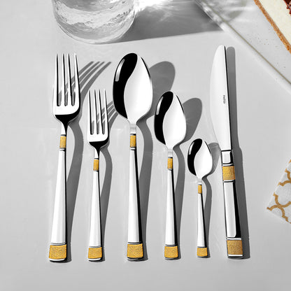 مجموعة أدوات مائدة DILA GOLD+MIRROR - 12 شخصًا - 89 قطعة - صندوق