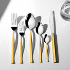 ZARIF GOLD+MIRROR - 89 PIECE - 12 PERSON - BOXED CUTLERY SET