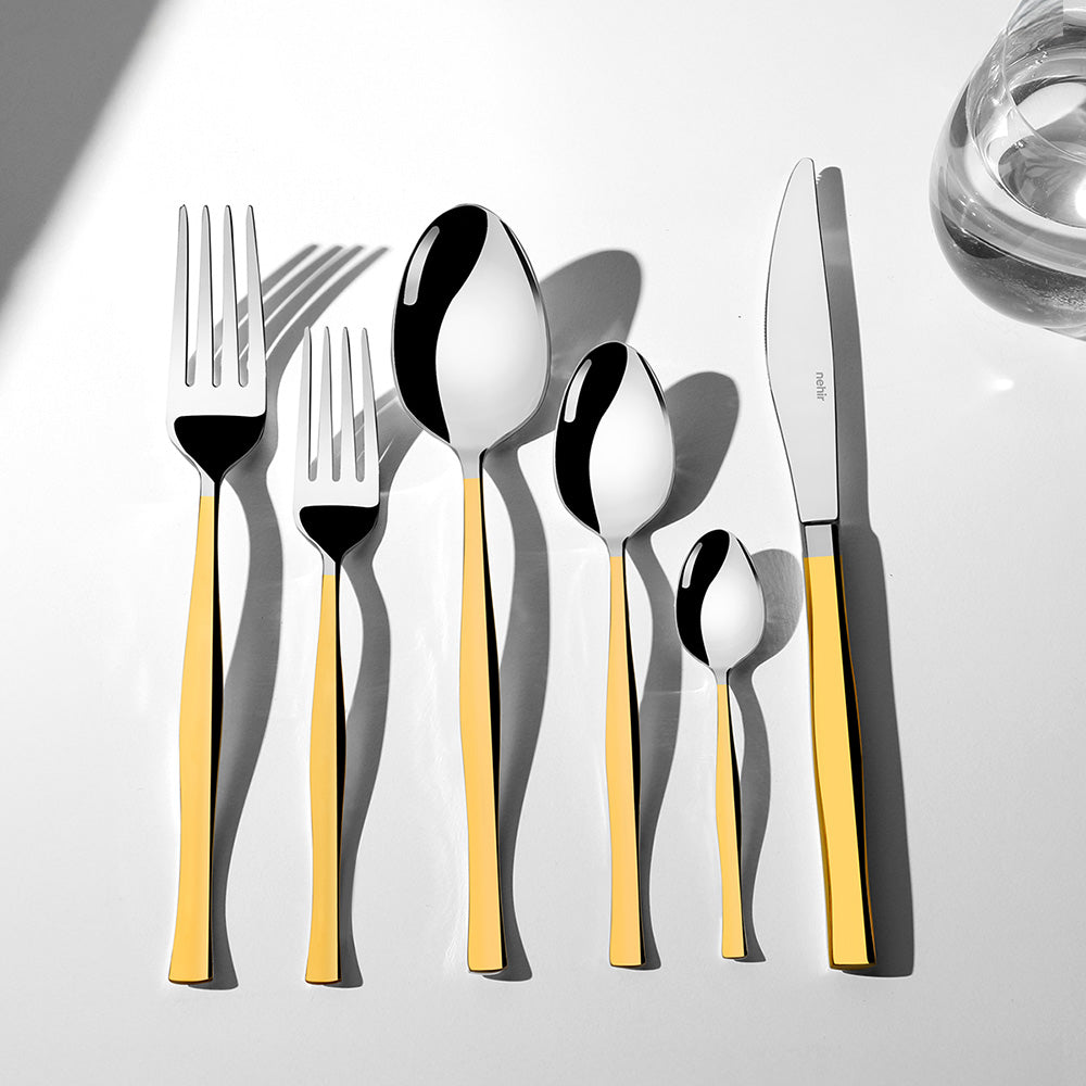 ZARIF GOLD+MIRROR - 89 PIECE - 12 PERSON - BOXED CUTLERY SET