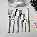 DILA GOLD+SANDBLAST - 89 PIECE - 12 PERSON - BOXED CUTLERY SET