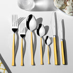 ZARIF GOLD+MIRROR - 89 PIECE - 12 PERSON - BOXED CUTLERY SET