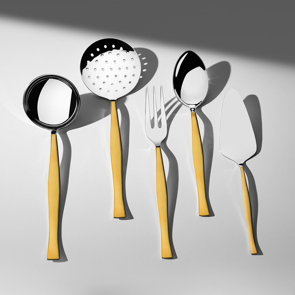 ZARIF GOLD+SANDBLAST - 89 PIECE - 12 PERSON - BOXED CUTLERY SET