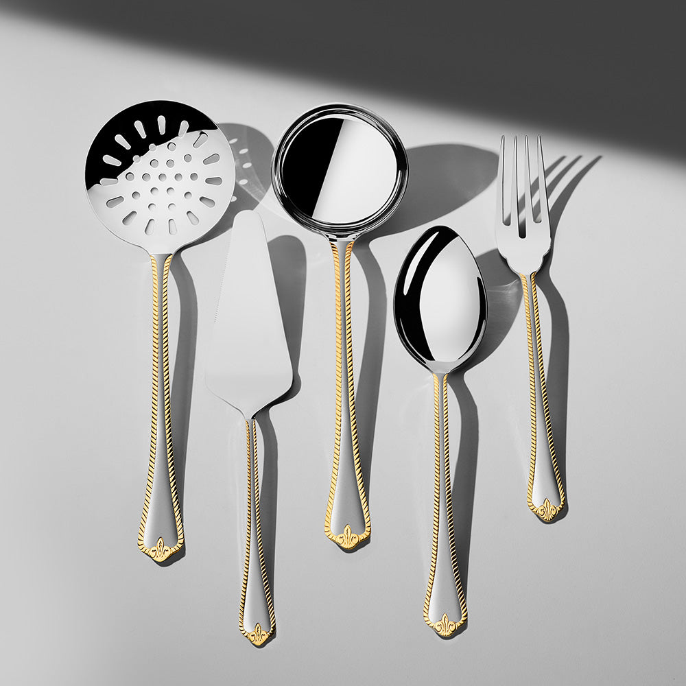 FULYA GOLD+SANDBLAST - 89 PIECE - 12 PERSON - BOXED CUTLERY SET