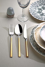 DALYAN GOLD+MIRROR - 89 PIECE - 12 PERSON - BOXED CUTLERY SET