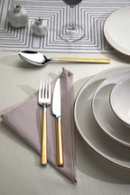 DALYAN GOLD+SANDBLAST - 89 PIECE - 12 PERSON - BOXED CUTLERY SET