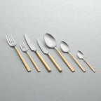 DALYAN GOLD+SANDBLAST - 89 PIECE - 12 PERSON - BOXED CUTLERY SET