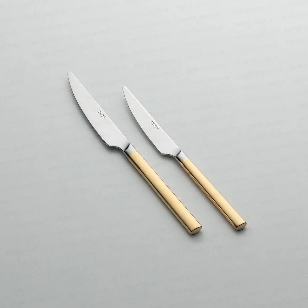 DALYAN GOLD+SANDBLAST - 89 PIECE - 12 PERSON - BOXED CUTLERY SET