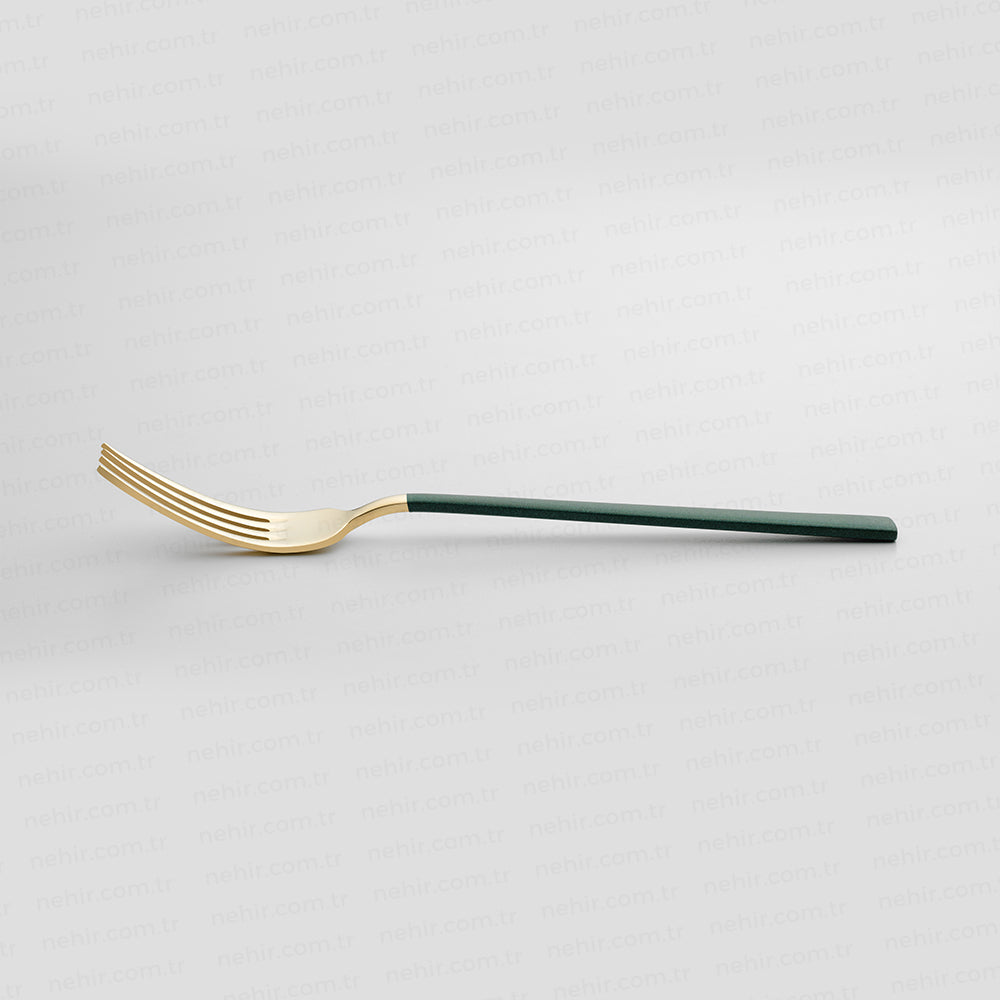 DALYAN - COLORS - Green + Gold -12 Person - 89 Piece - Boxed Cutlery Set