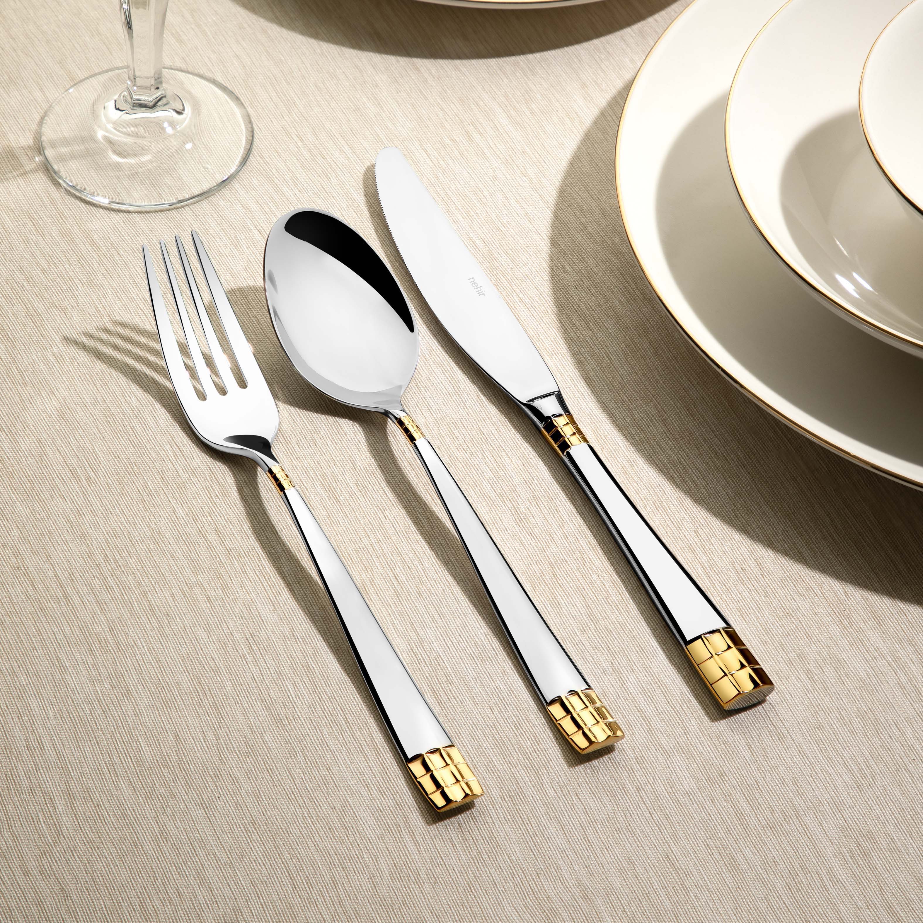 DIDIM GOLD+MIRROR - 89 PIECE - 12 PERSON - BOXED CUTLERY SET