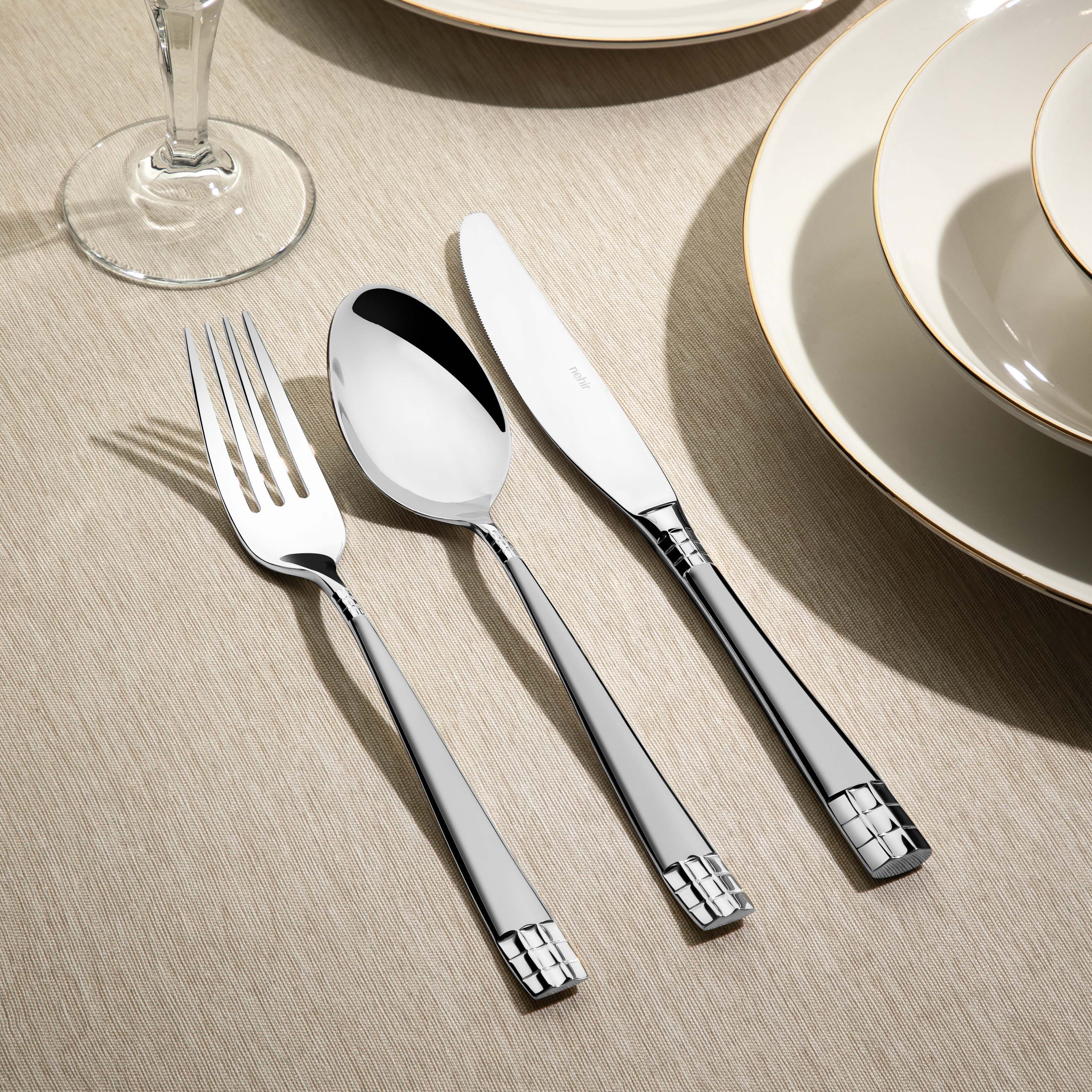 DIDIM SANDBLAST - 89 PIECE - 12 PERSON - BOXED CUTLERY SET