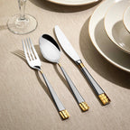 DIDIM GOLD+SANDBLAST - 89 PIECE - 12 PERSON - BOXED CUTLERY SET