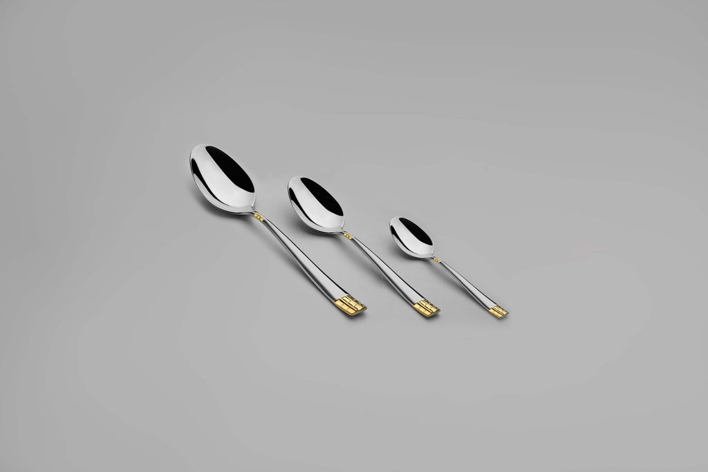 DIDIM GOLD+SANDBLAST - 89 PIECE - 12 PERSON - BOXED CUTLERY SET