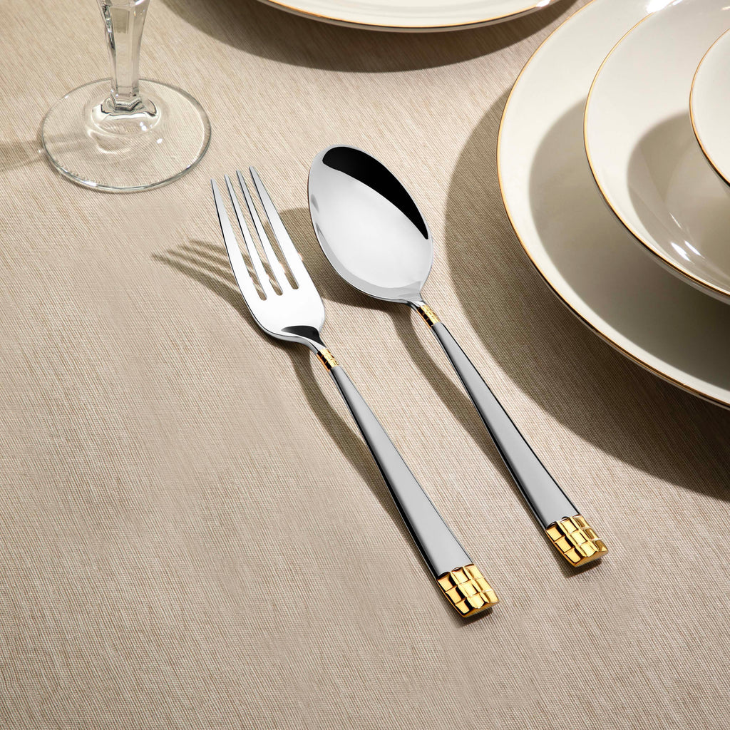 DIDIM GOLD+SANDBLAST - 89 PIECE - 12 PERSON - BOXED CUTLERY SET