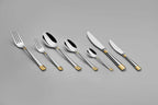 DIDIM GOLD+SANDBLAST - 89 PIECE - 12 PERSON - BOXED CUTLERY SET