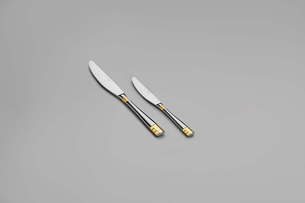 DIDIM GOLD+SANDBLAST - 89 PIECE - 12 PERSON - BOXED CUTLERY SET