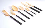 DALYAN - COLORS - Black + Gold - 12 Person - 89 Piece - Boxed Cutlery Set
