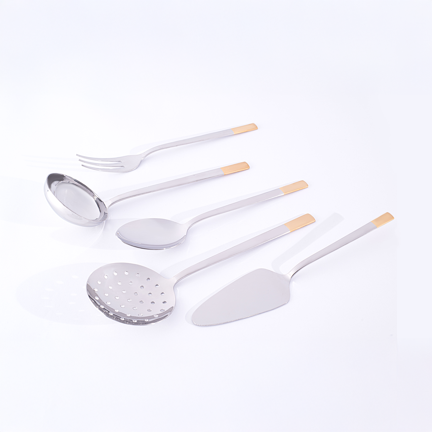 طقم أدوات مائدة DALYAN GOLD+SANDBLAST - 3 سم ذهبي - 12 شخصًا - 89 قطعة - صندوق أدوات مائدة