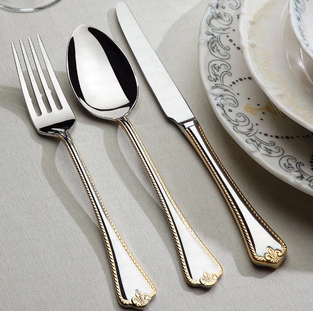 FULYA GOLD+MIRROR - 89 PIECE - 12 PERSON - BOXED CUTLERY SET