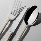 FULYA GOLD+SANDBLAST - 89 PIECE - 12 PERSON - BOXED CUTLERY SET