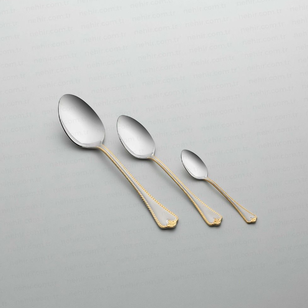 FULYA GOLD+SANDBLAST - 89 PIECE - 12 PERSON - BOXED CUTLERY SET