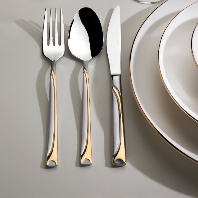 FIESTA GOLD+SANDBLAST - 89 PIECE - 12 PERSON - BOXED CUTLERY SET