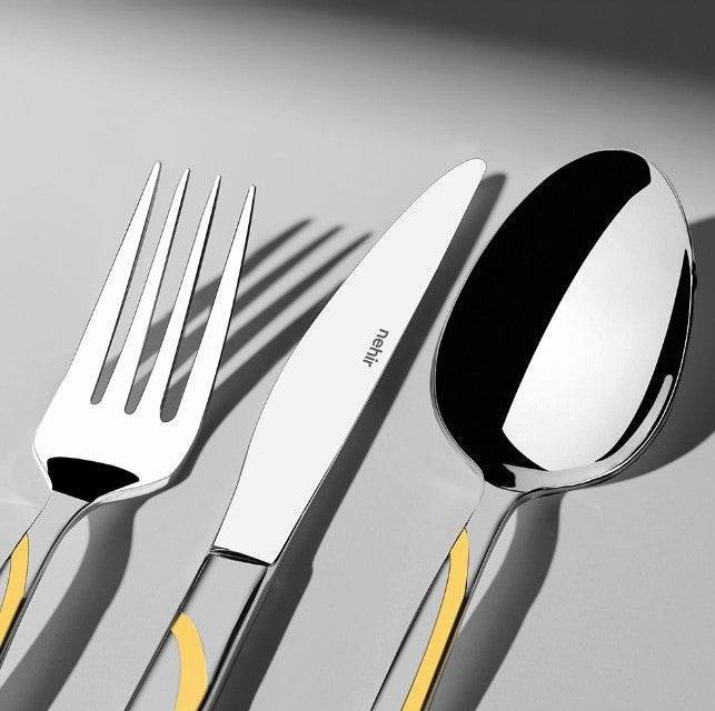 FIESTA GOLD+SANDBLAST - 89 PIECE - 12 PERSON - BOXED CUTLERY SET