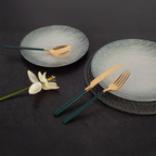 DALYAN - COLORS - Green + Gold -12 Person - 89 Piece - Boxed Cutlery Set