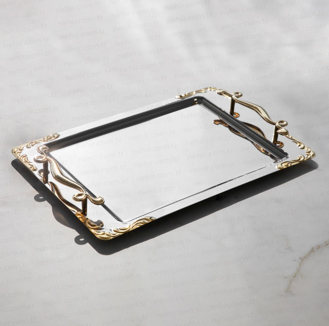 LALEZAR 2-PIECE - GOLD+MIRROR - TRAY SET