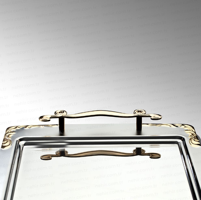 LALEZAR 2-PIECE - GOLD+MIRROR - TRAY SET