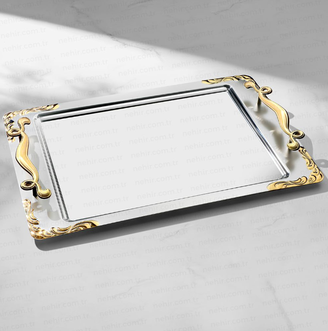 LALEZAR 2-PIECE - GOLD+MIRROR - TRAY SET