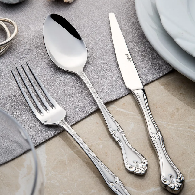 LALEZAR SANDBLAST - 89 PIECE - 12 PERSON - BOXED CUTLERY SET