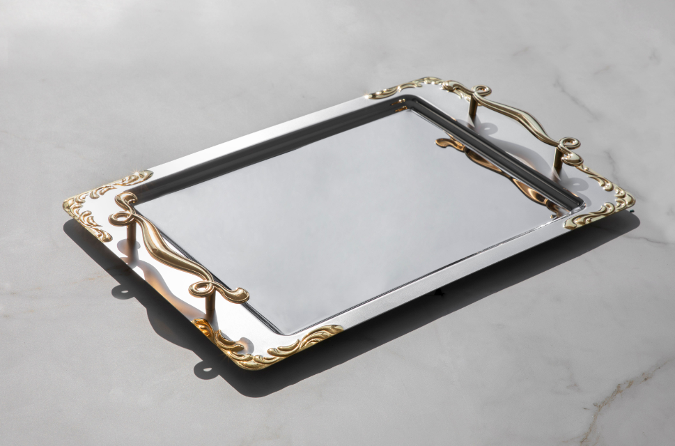 LALEZAR GOLD+SANDBLAST - TRAY SET - 2-PIECE