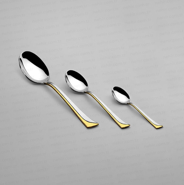 MAKSI GOLD+SANDBLAST - 89 PIECE - 12 PERSON - BOXED CUTLERY SET