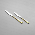 MAKSI GOLD+SANDBLAST - 89 PIECE - 12 PERSON - BOXED CUTLERY SET