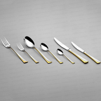 MAKSI GOLD+SANDBLAST - 89 PIECE - 12 PERSON - BOXED CUTLERY SET