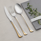MAKSI GOLD+SANDBLAST - 89 PIECE - 12 PERSON - BOXED CUTLERY SET