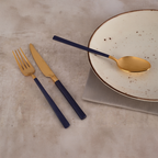 DALYAN - COLORS - Purple + Gold - 12 Person - 89 Piece - Boxed Cutlery Set