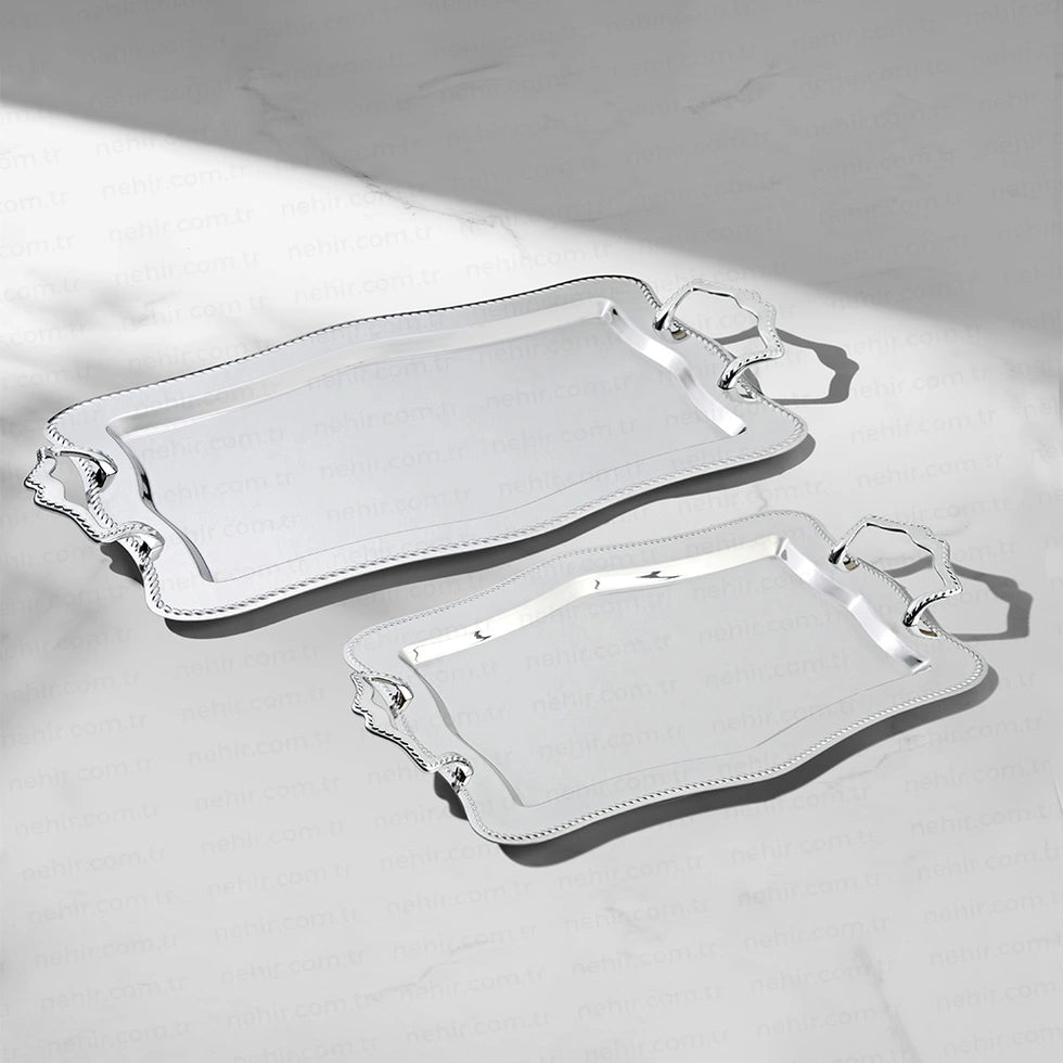 ZINCIR MIRROR FINISH - TRAY SET - 2-PIECE