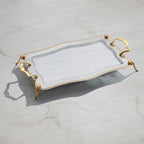 ZINCIR WITH LEG GOLD+SANDBLAST - TRAY SET - 2-PIECE